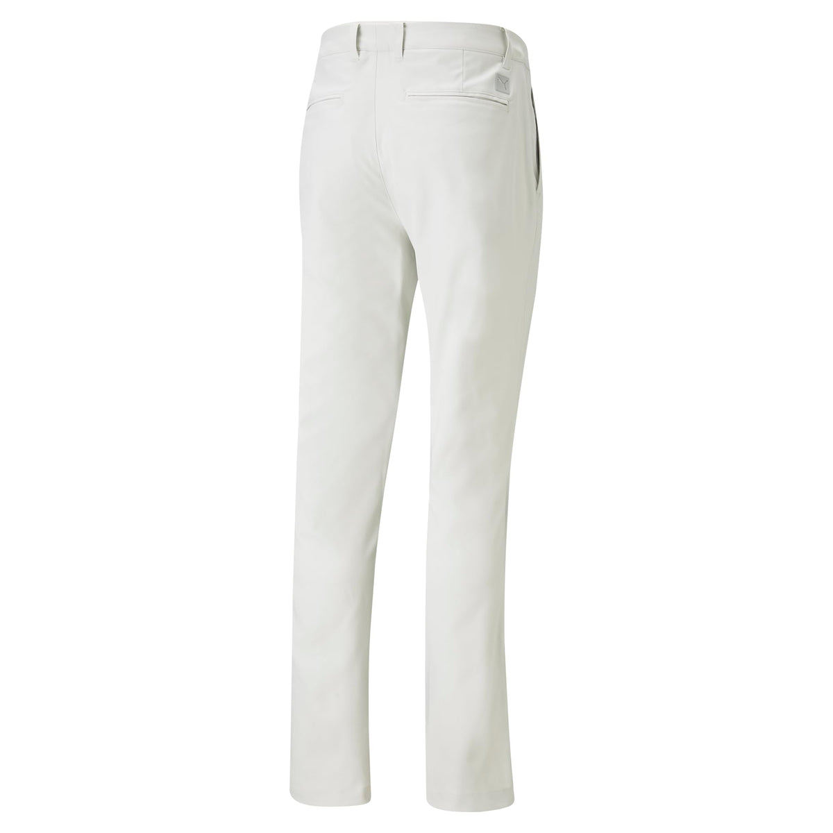 PUMA Dealer Tailored Pant fabric close-up emphasizes UPF 50+ protection and moisture management