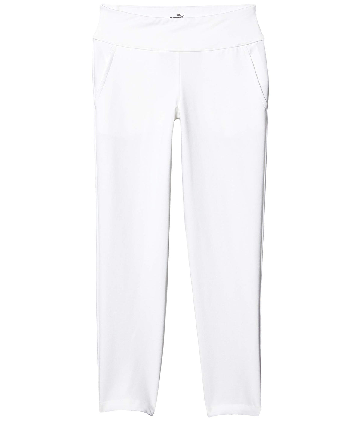 PUMA golf 2019 girl's pant in bright white with pull-on design for easy wear during active play
