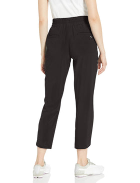 PUMA golf 2020 women's lightweight pant in black, side view, versatile on-course comfort.
