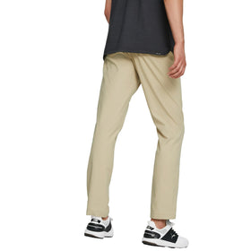 PUMA Golf Dealer 5 Pocket Pant alabaster back view demonstrates flexible waistband.