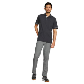 PUMA Golf Dealer 5 Pocket Pant side seam demonstrates mobility and stretch waistband.