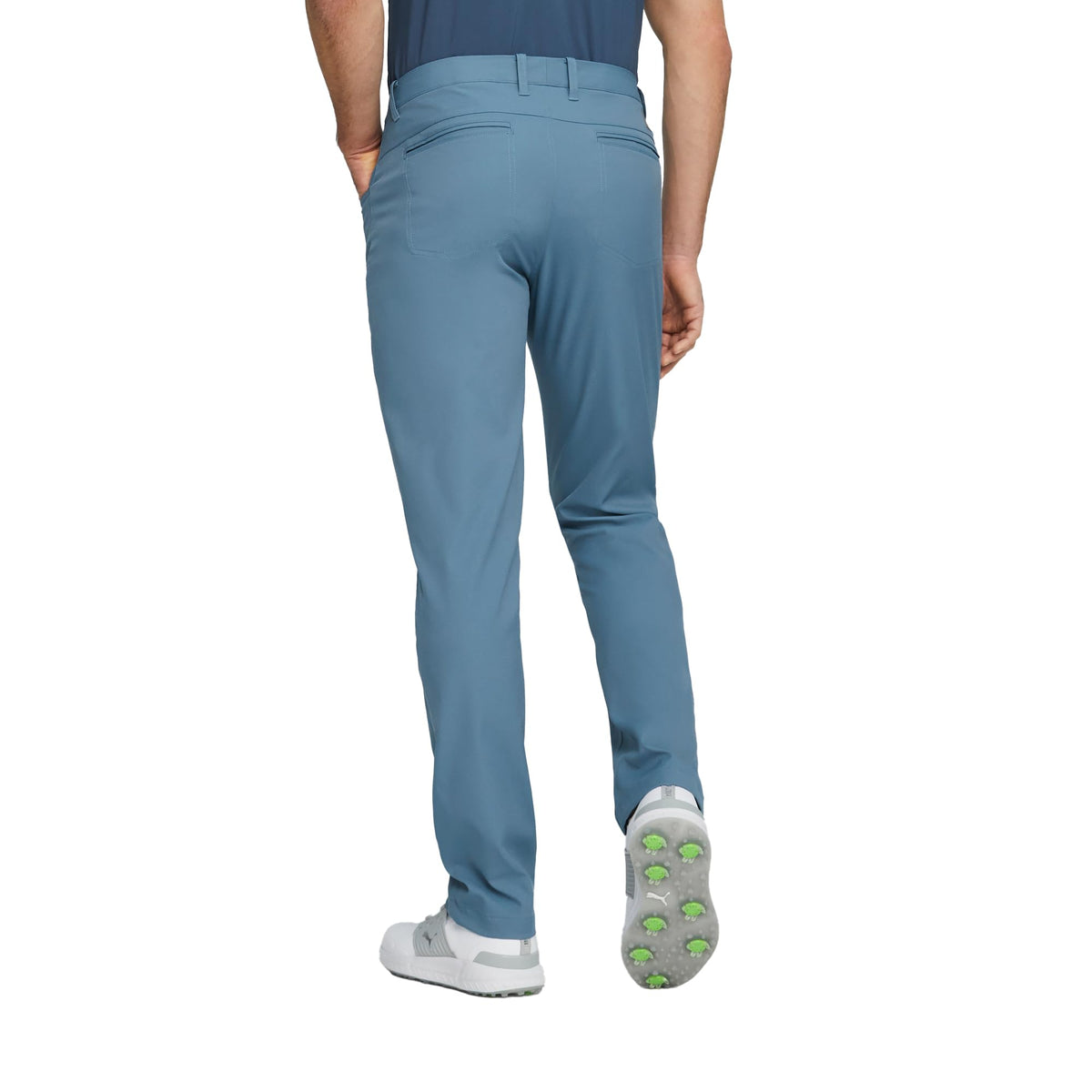 PUMA GOLF Dealer 5 Pocket Pant stretch waistband close-up for movement