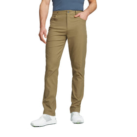 PUMA Golf Dealer 5 Pocket Pants Coconut Crush - front view, moisture-wicking fabric for all-day comfort