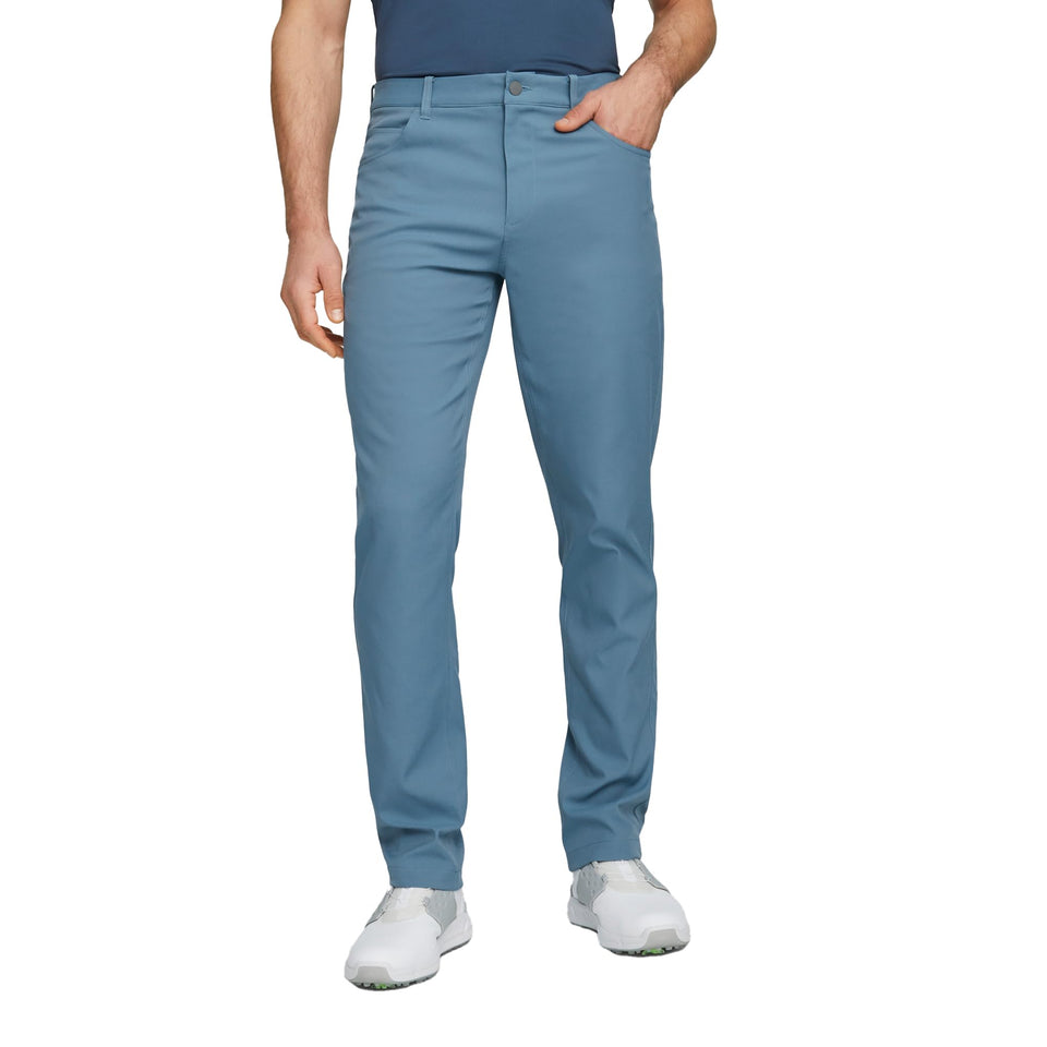 PUMA GOLF Dealer 5 Pocket Pants front view with moisture-wicking fabric.