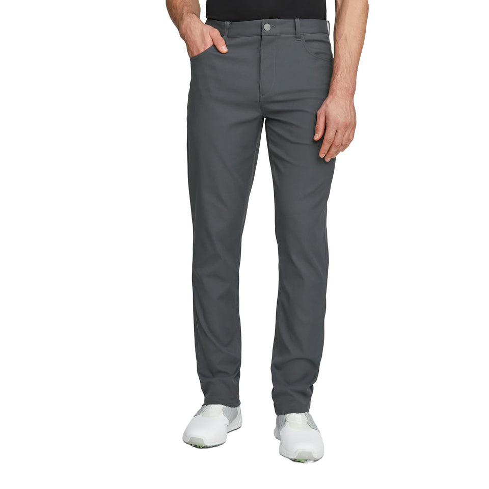 PUMA GOLF Dealer 5 Pocket Pants front view with moisture-wicking fabric for on-course comfort