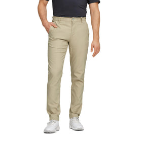 PUMA Golf Dealer Tailor Pant Alabaster front view, sleek on-course comfort.