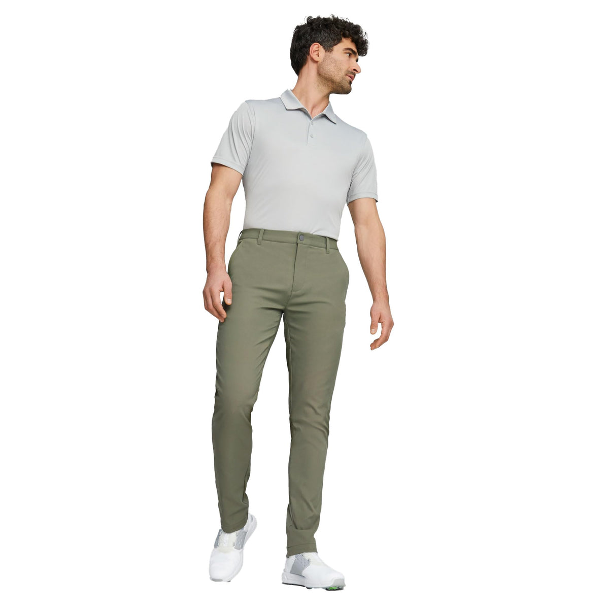 PUMA Golf Dealer Tailored Pant back view highlighting a tailored silhouette for a professional look.