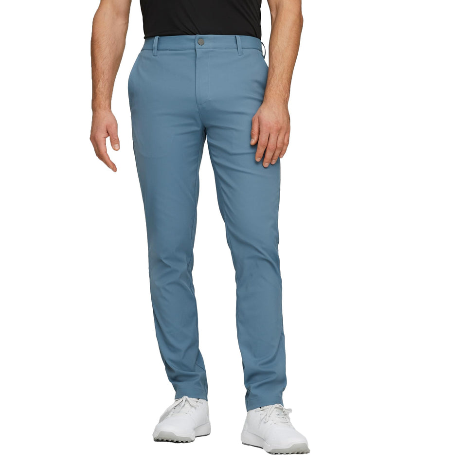 PUMA Golf Dealer Tailored Pant front view highlighting sleek silhouette and stretch comfort