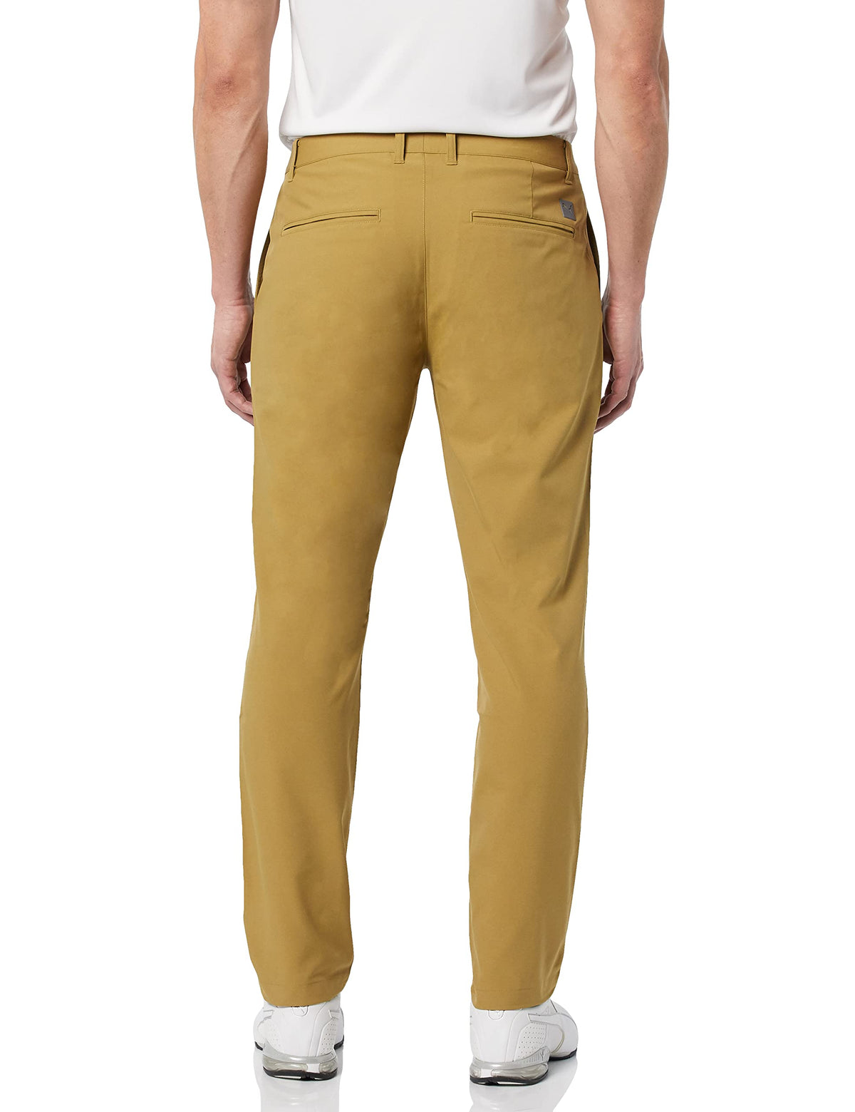 PUMA Golf Jackpot Pant 2.0 side view in antique bronze; durable, stretch-ready for rounds.