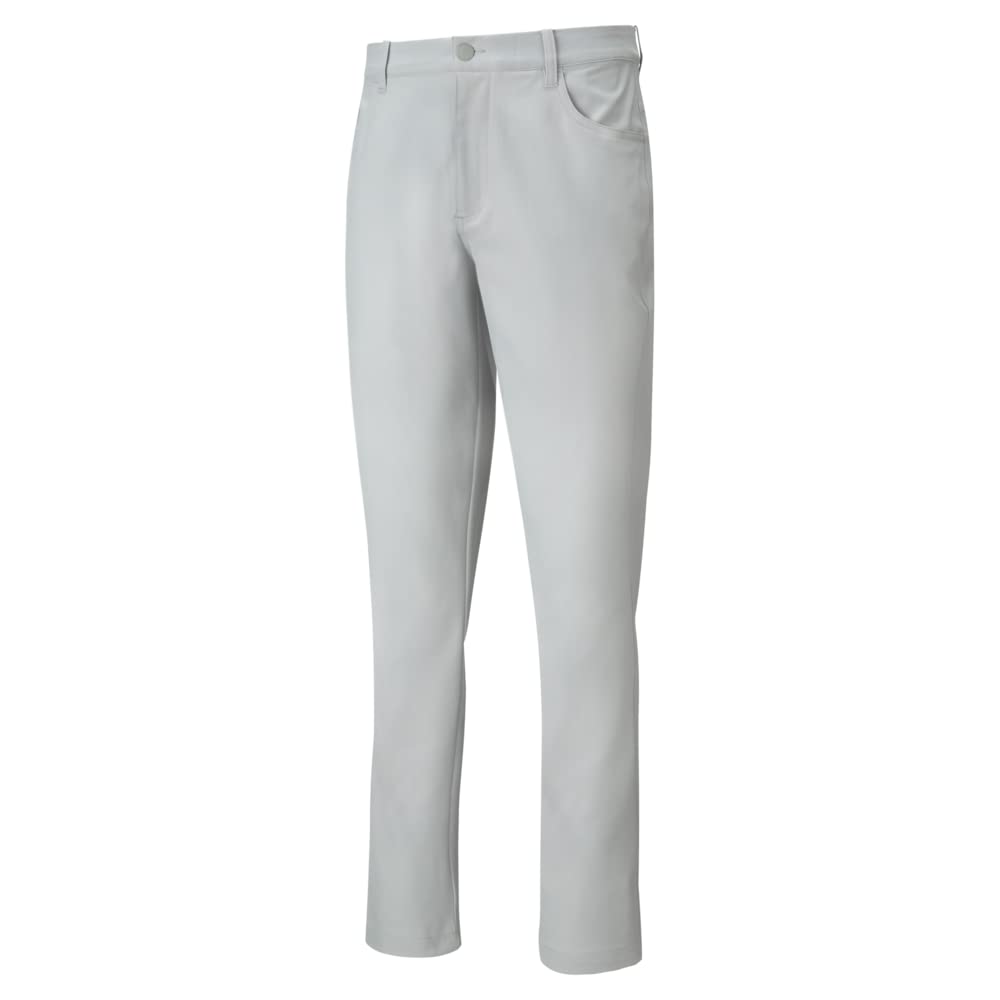 PUMA Golf Jackpot pant high rise (28/32) on front view, highlighting stretch waistband for all-day comfort.