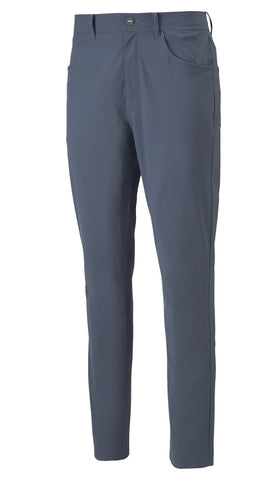 PUMA Golf Men's 101 Pant Evening Sky on course, breathable and moisture-wicking for warm days.