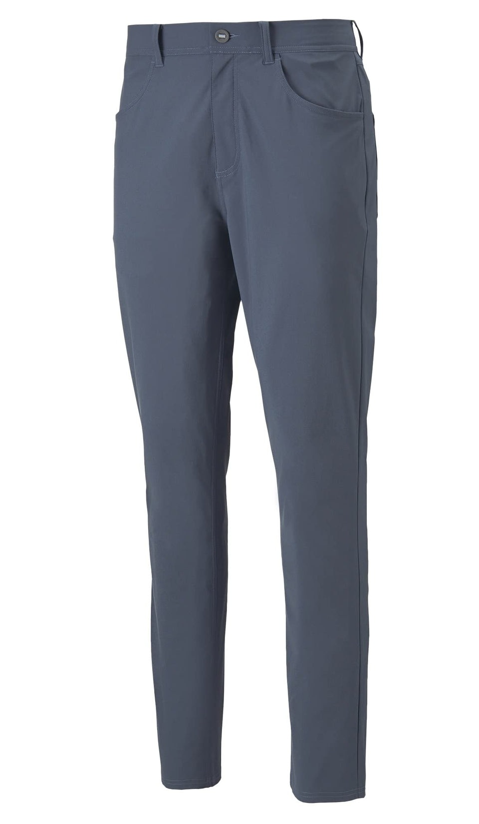 PUMA Golf Men's 101 Pant Evening Sky on course, breathable and moisture-wicking for warm days.