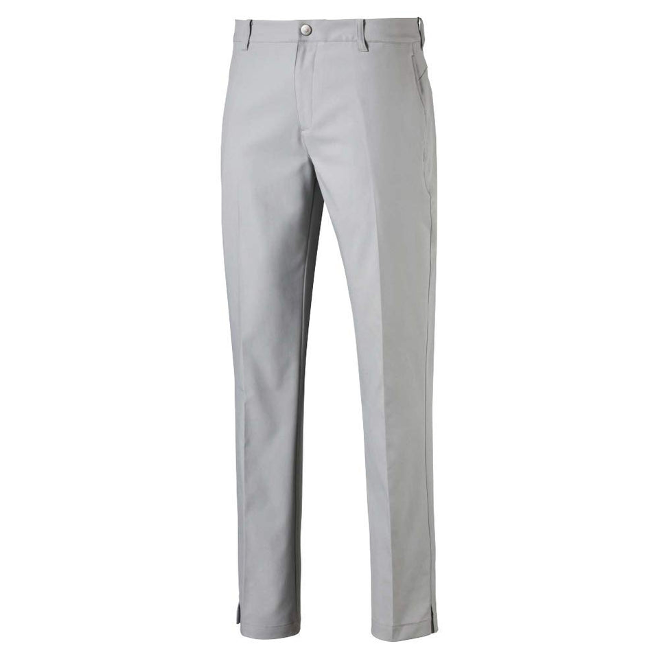 Puma Golf Jackpot Pant front view shows moisture-wicking fabric for dry comfort.
