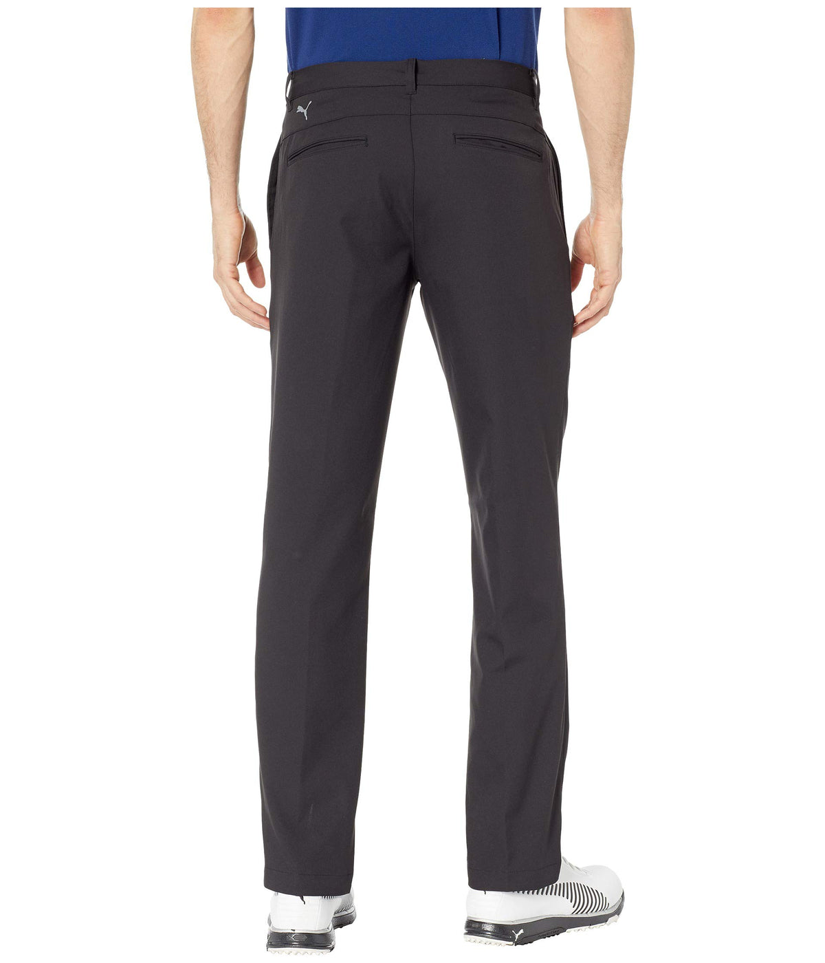 PUMA Golf Jackpot pant side view highlights stretch waistband and secure fit