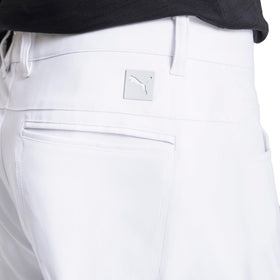 PUMA Golf Dealer 5 Pocket Pants waistband closeup showing durable Duramesh pockets.