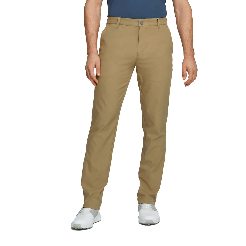 PUMA GOLF Dealer Pants Coconut Crush front view with slim fit and versatile style.