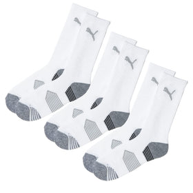 PUMA golf socks front view, bright white, premium fit for the course