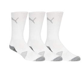 PUMA golf socks three-pack image showing packaging and versatile sizing