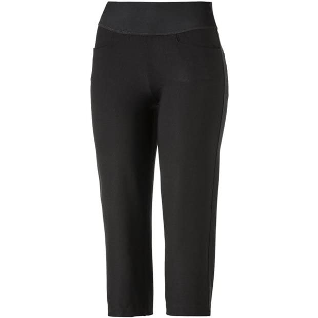 PUMA Golf Women's PWRSHAPE Capri side view, secure waistband for confident swings