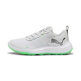 PUMA Gruve Sport Junior golf shoes, front view, showing sleek lines and comfortable fit.