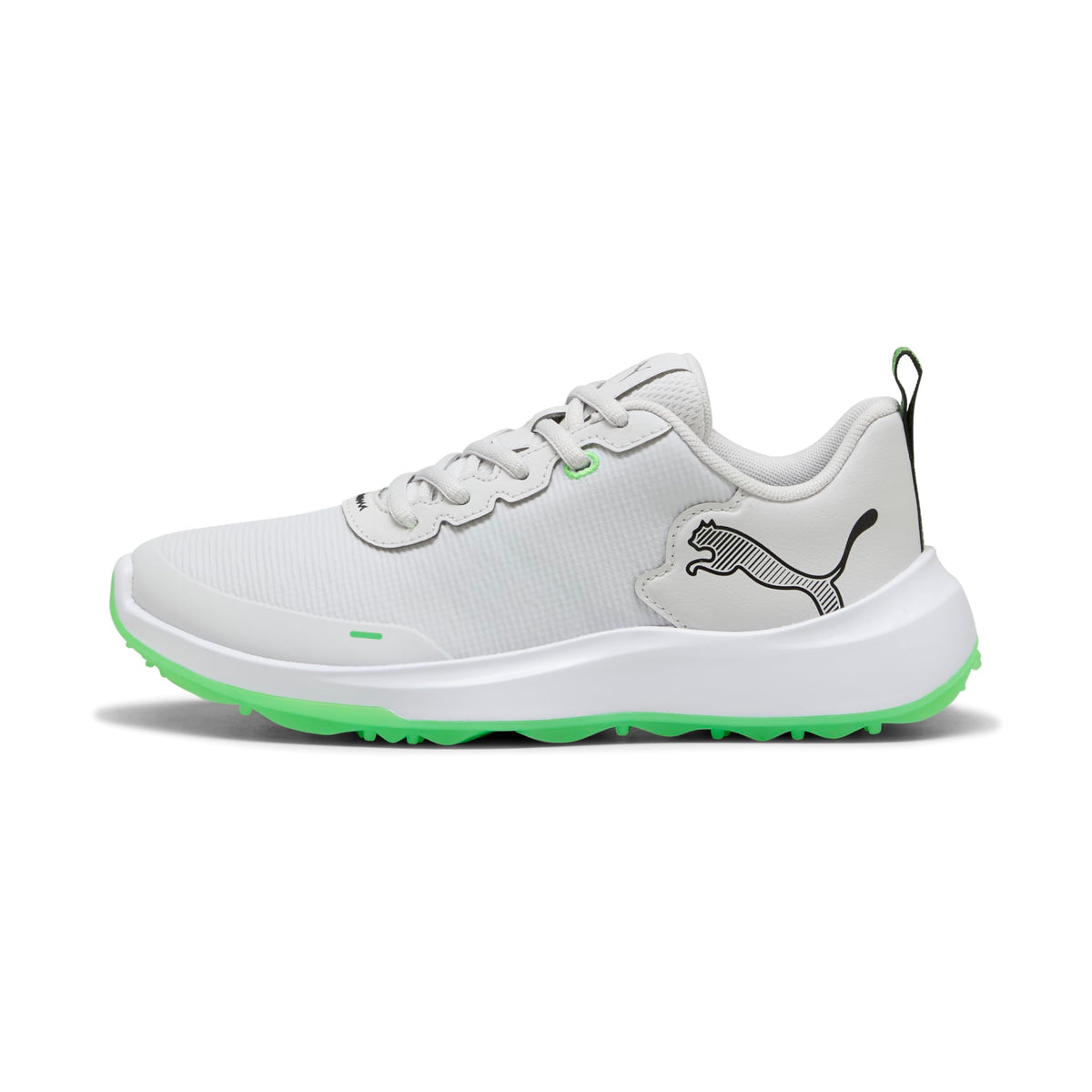 PUMA Gruve Sport Junior golf shoes with feather gray upper for on-course comfort