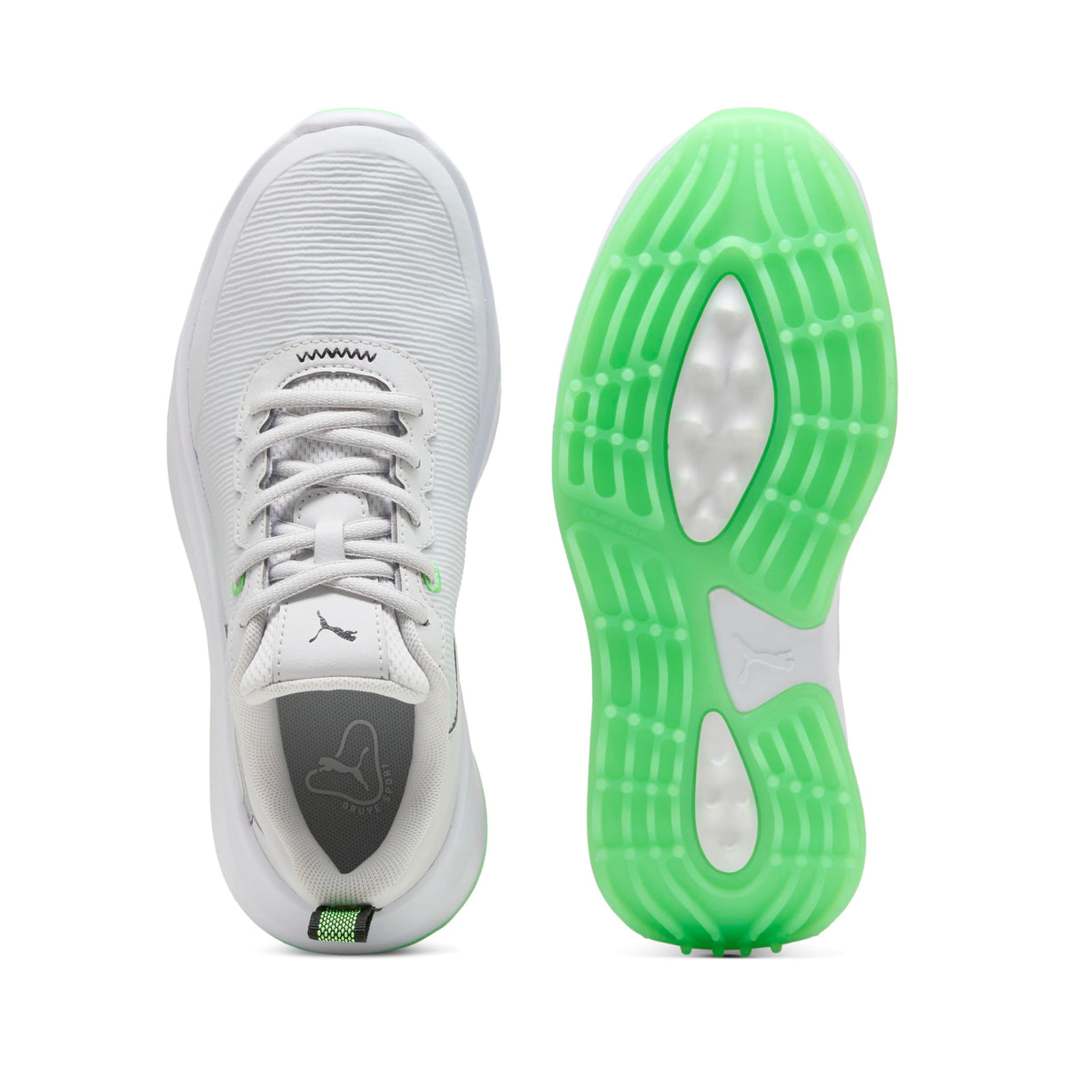 PUMA Gruve Sport Junior golf shoes showing spikeless outsole for versatile traction