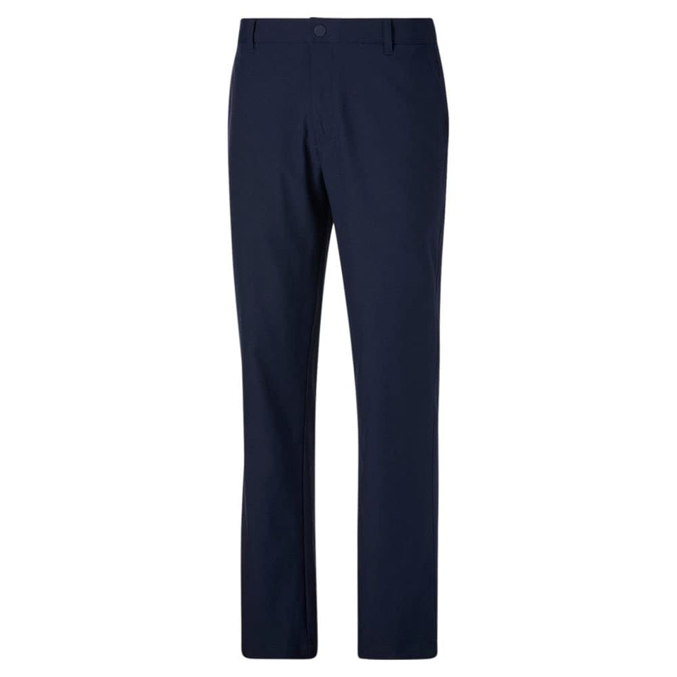 PUMA Jackpot Pant 2.0 Navy Blazer front view showing sleek on-course fit and refined look.