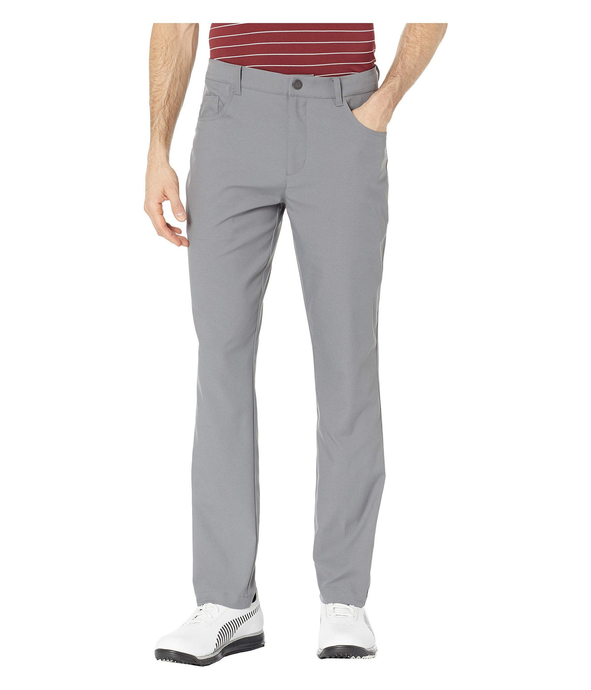 Puma Jackpot pant side view showing stretch waistband for secure movement.
