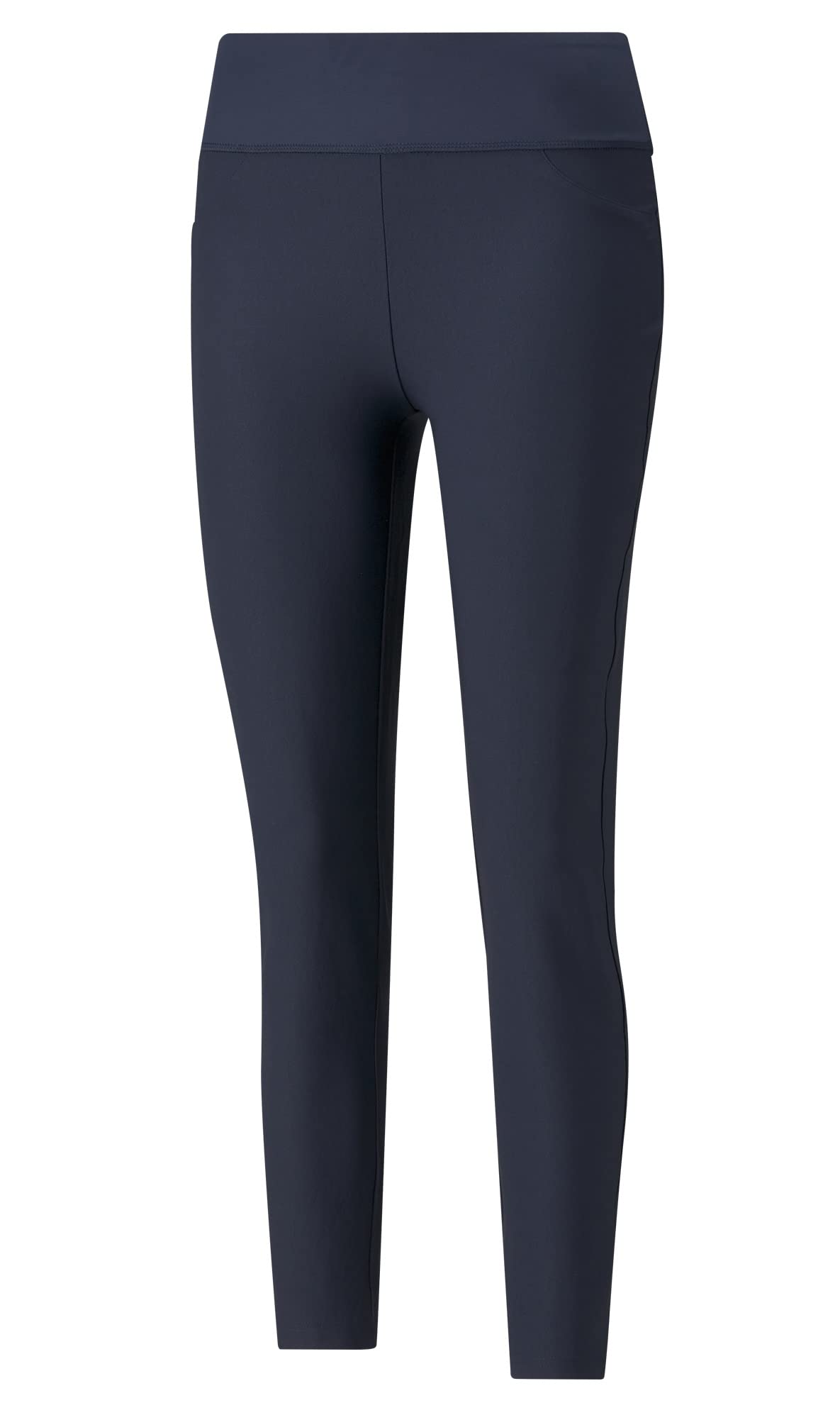 PUMA pumagolf PWRSHAPE golf pants navy front view shows smooth silhouette and comfort