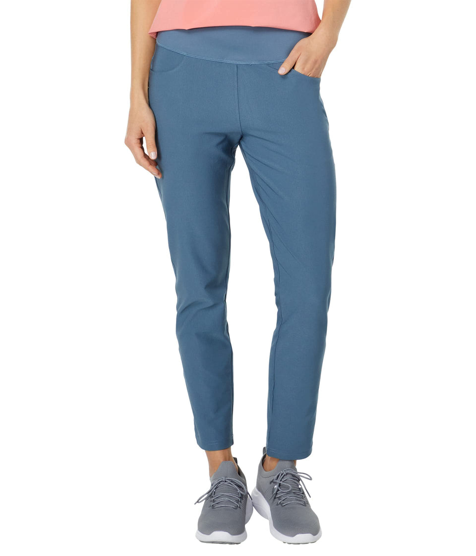 PUMA Pwrshape Pant Evening Sky front view, moisture-wicking fabric for all-day comfort.
