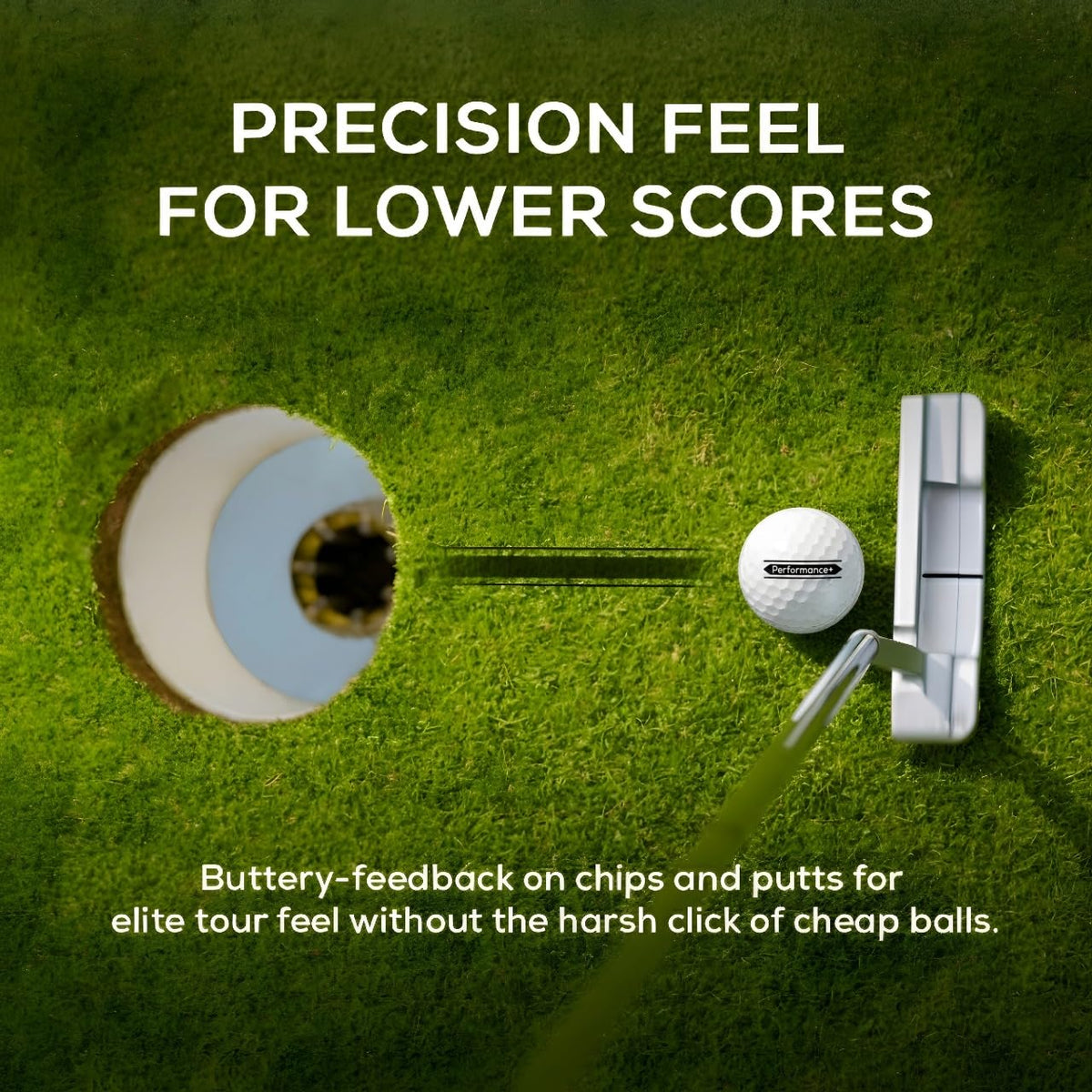 PureCore Golf 332-dimple pattern in flight demonstrates stable launch.