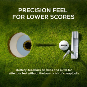 PureCore Golf 332-dimple pattern in flight demonstrates stable launch.