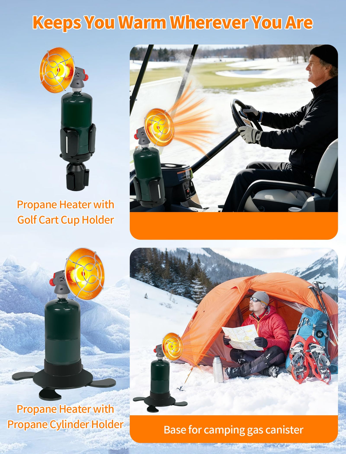 PUTTLAZR adjustable cup holder adapter fits most golf carts securely