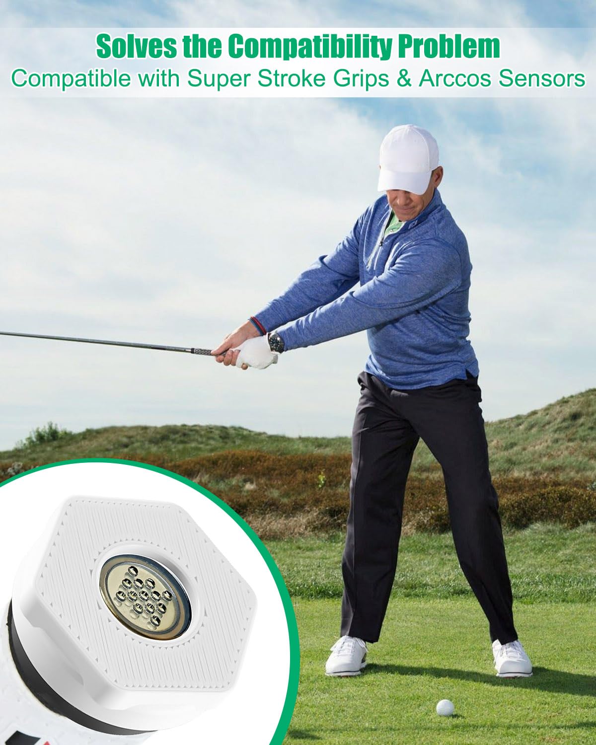 PUWJNV putter adapter base threading enables tool-free grip installation.