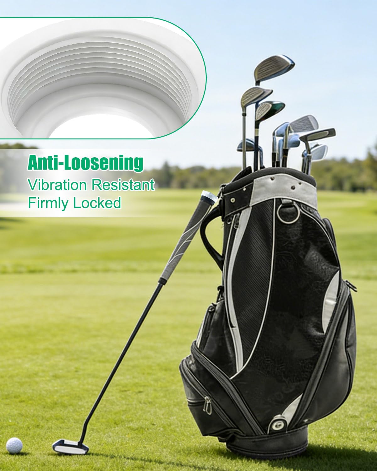 PUWJNV putter adapter secure locking system resists vibrations.