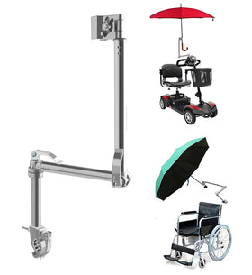 Puxitri umbrella mount showing 360° rotation for flexible protection