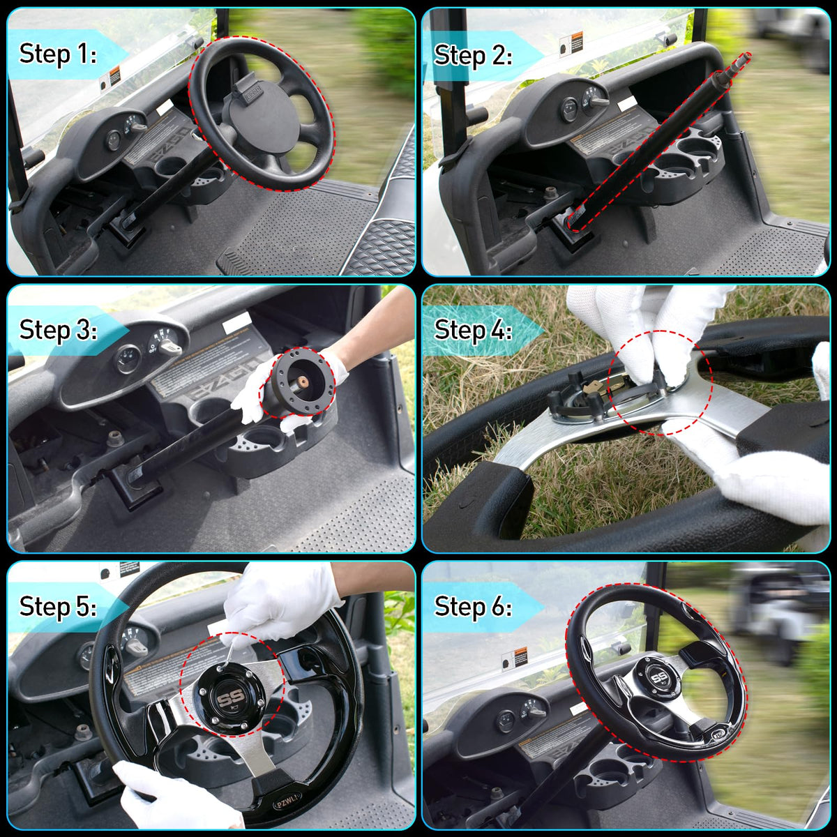 PZWLI blue wheel close-up shows non-slip PVC grip for comfortable handling.