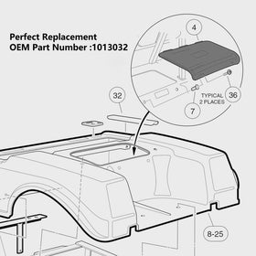 PXCVEFG club-car-ds-access-panel protects internal components from dust and debris.