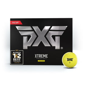 PXG Xtreme Tour Yellow ball front view with distance-boosting aerodynamics