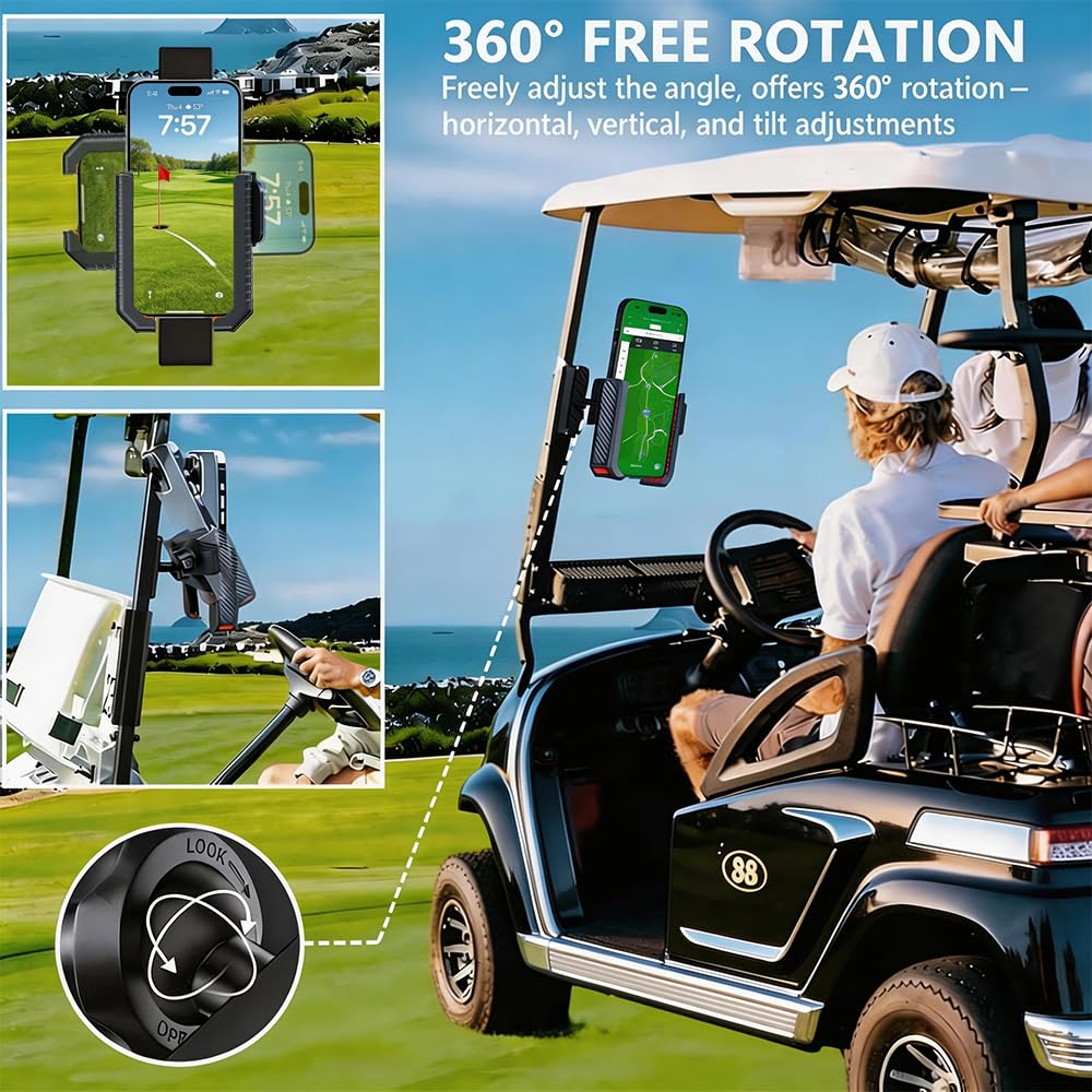PXIRQ 360° rotation for portrait or landscape viewing on the course.