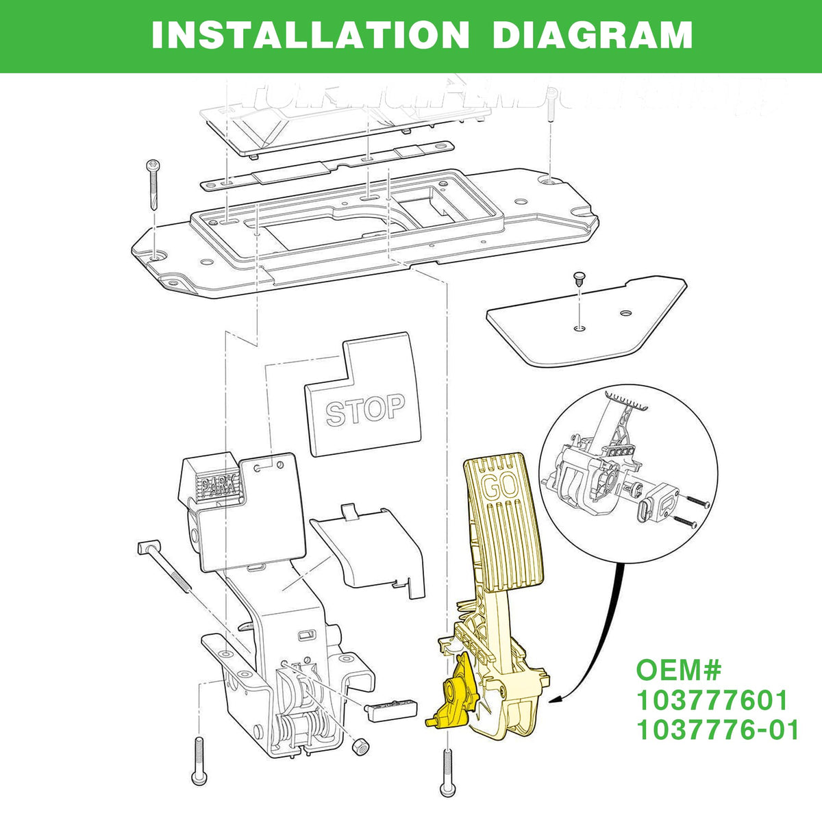PXTHEU upgraded park brake release for Club Car Tempo 2018-up ensures reliable engagement.