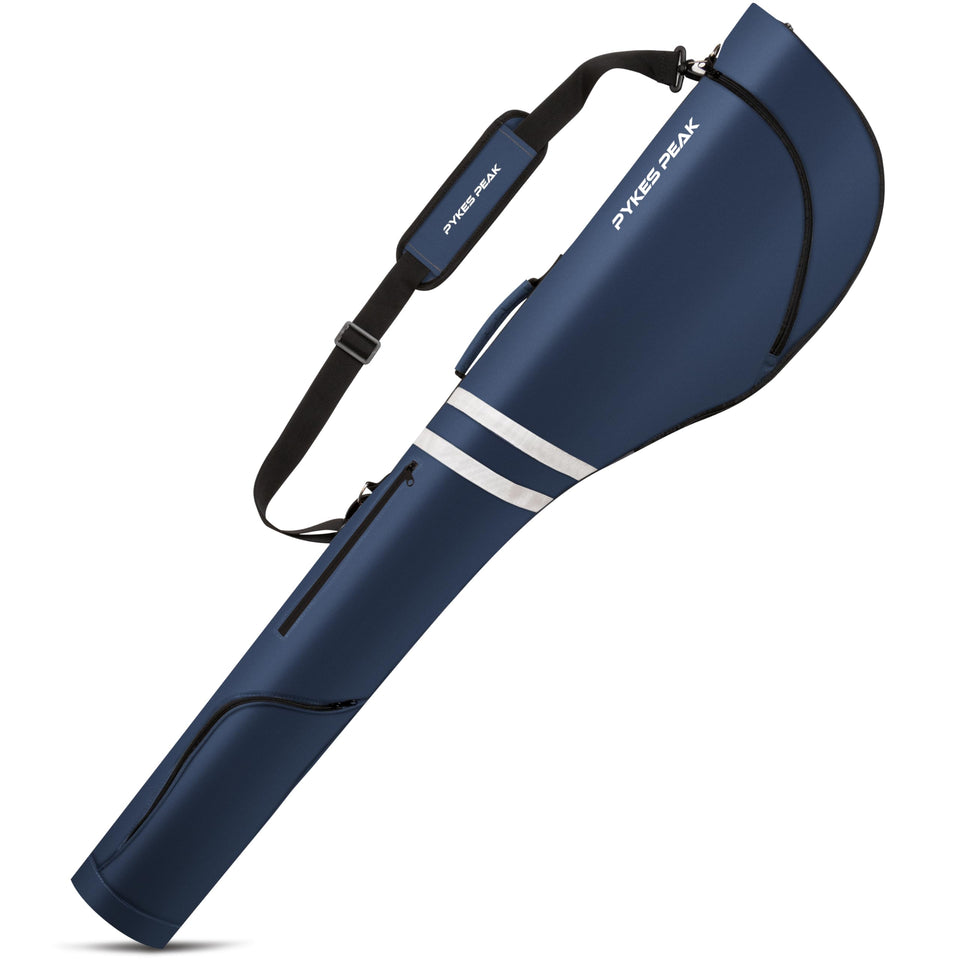 PYKES PEAK golf club case showing foldable design for easy transport