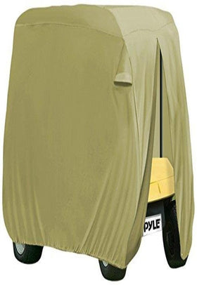 Pyle Armor Shield golf cart cover protects a 4-passenger cart from dust and weather