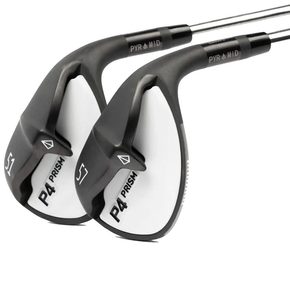 Pyramid P4 Prism Wedge face closeup with CNC-milled grooves for spin control.