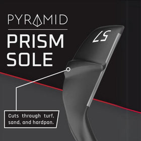 Pyramid P4 Prism Wedge sole design highlights forgiving groove geometry.