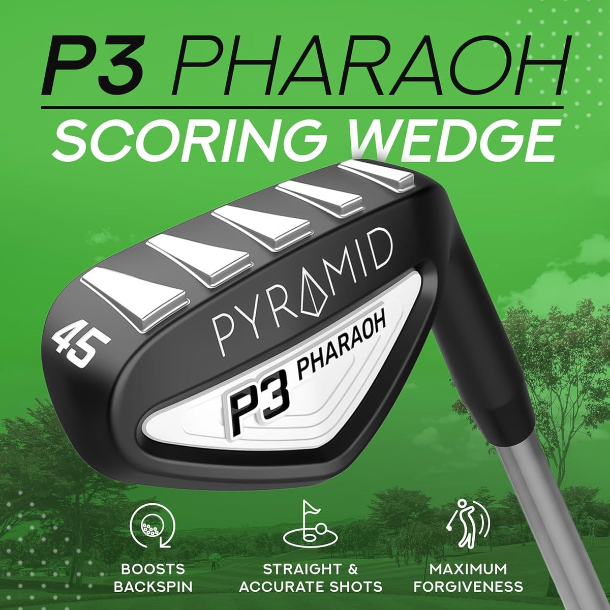 Pyramid Pharaoh P3 55-degree right-handed wedge ready for versatile approach shots