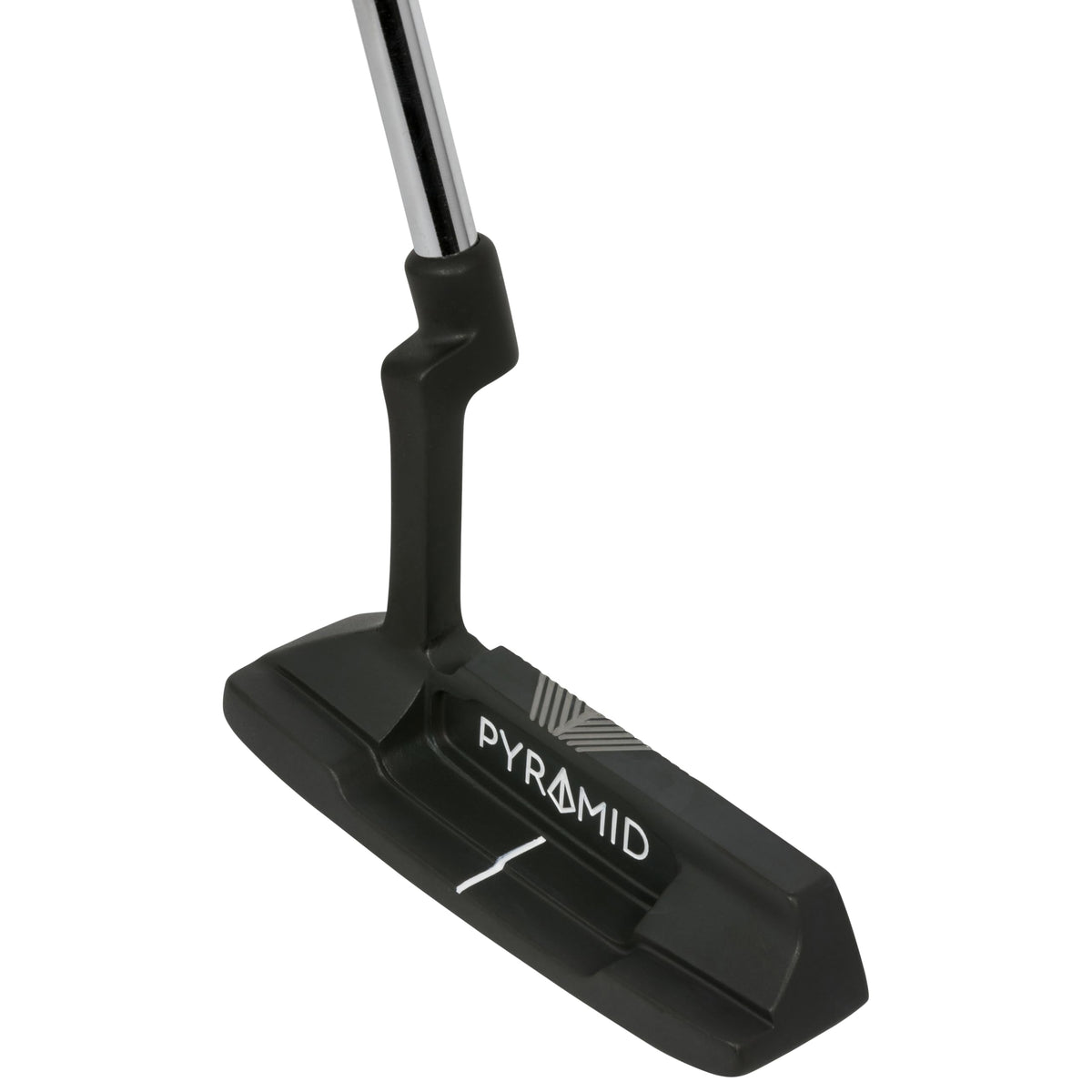 Pyramid putter alignment grooves aid consistent setup and aiming.