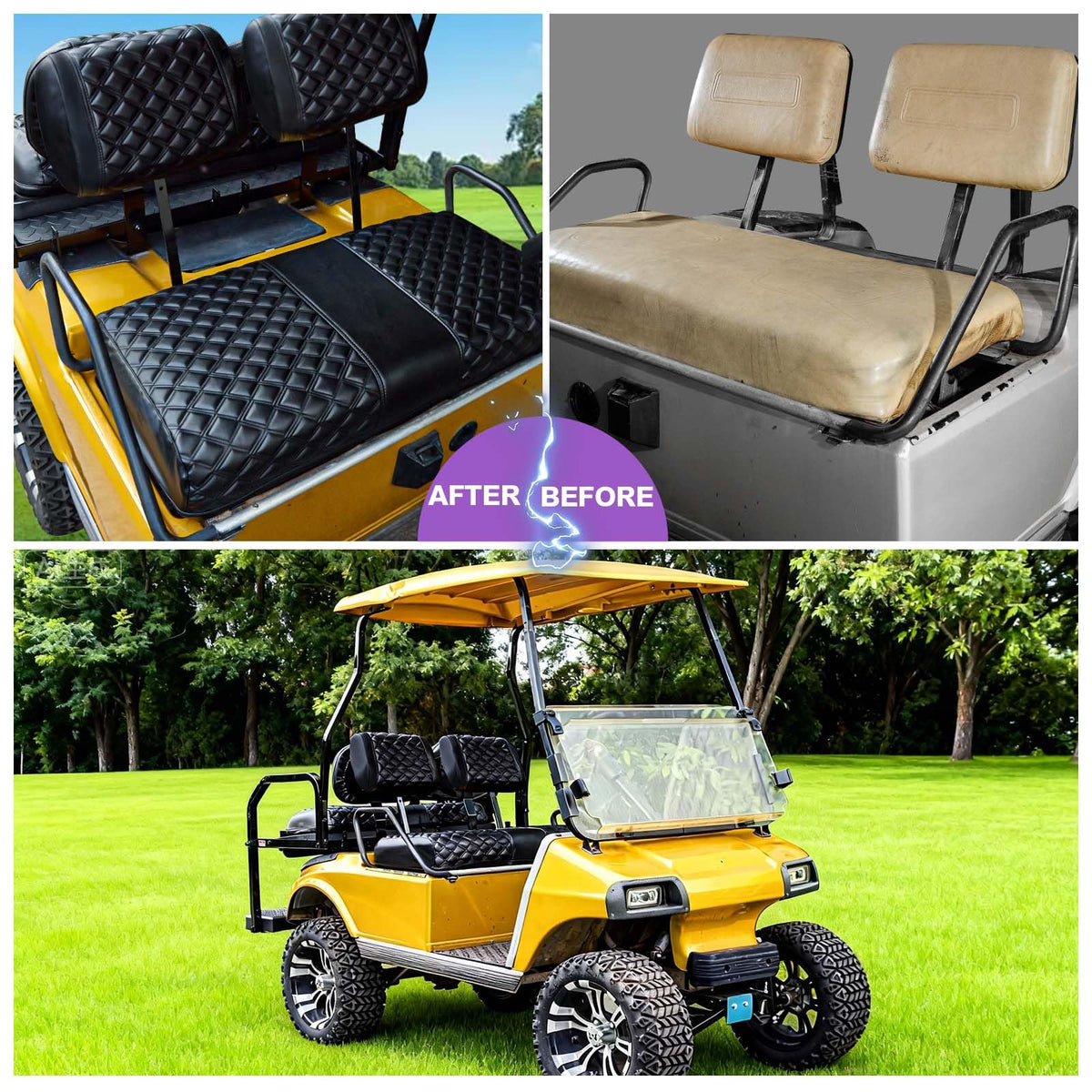 PZWLI easy-install seat cover for golf carts saves time.