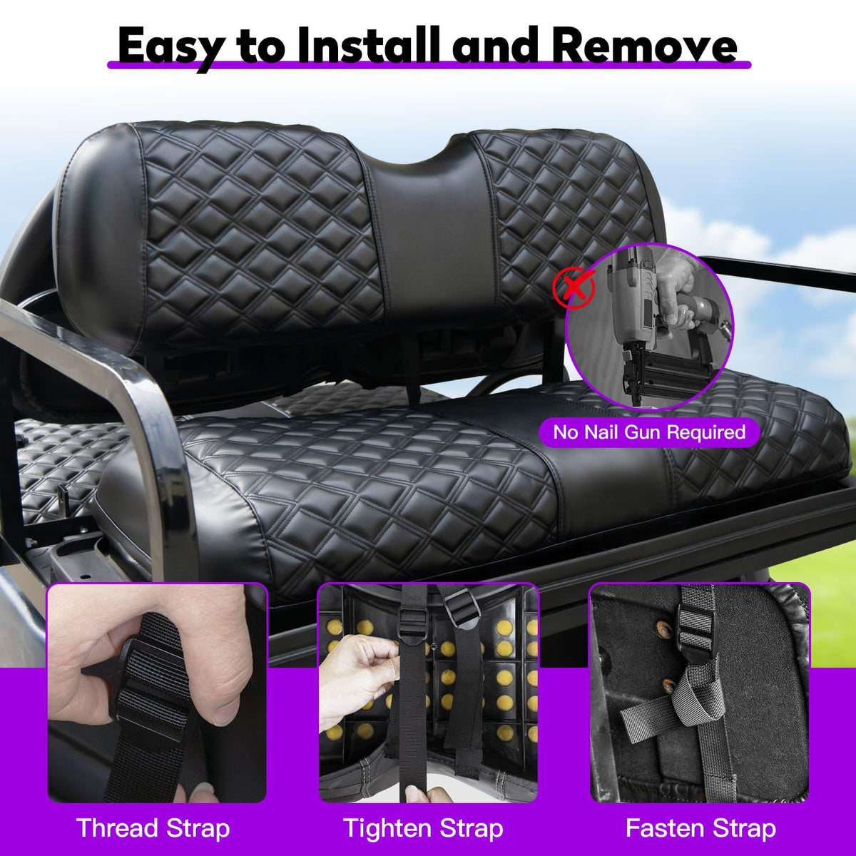 PZWLI Yamaha front-seat cover installation showing tool-free fit.