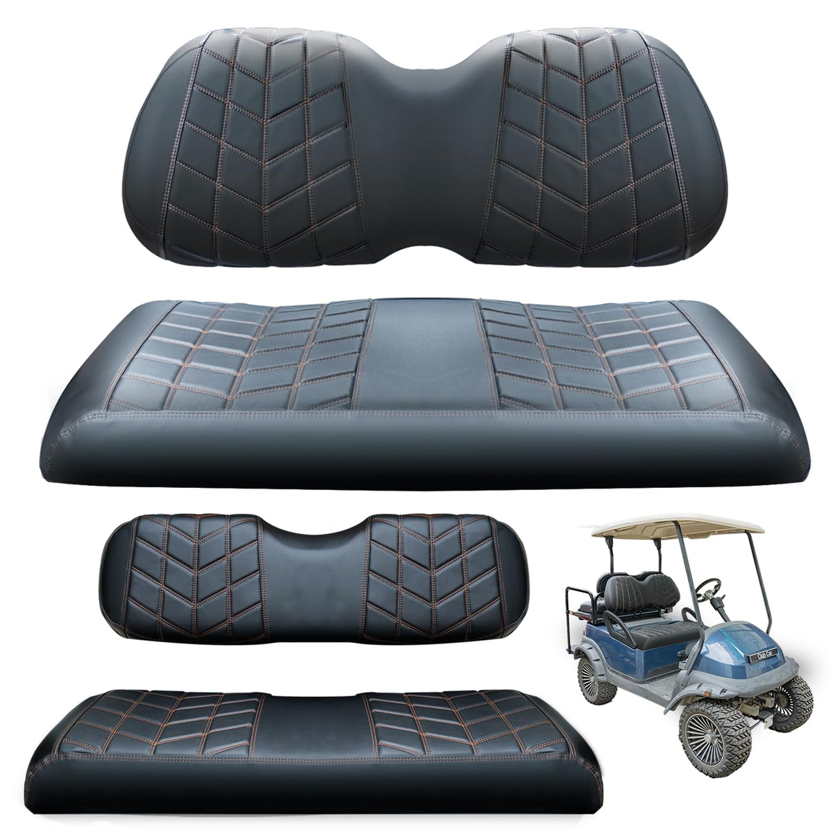 PZWLI golf cart seat cover front view protecting OEM Club Car Precedent cushions